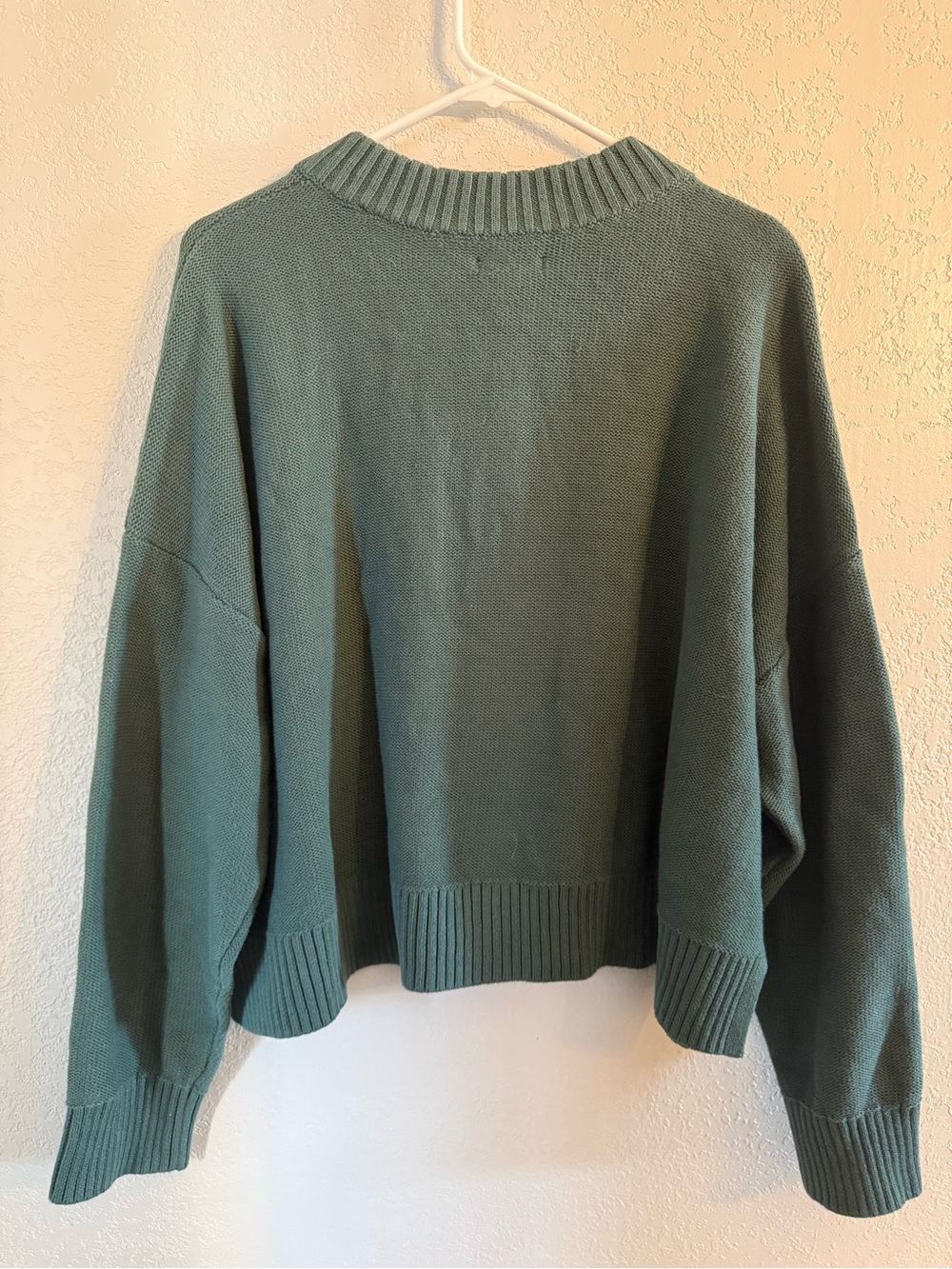 NWT Quince Organic Cotton Chunky Knit Cardigan Sage Green XL - Picture 2 of 4
